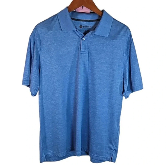 Haggar Men's Light Blue Polo Shirt Size L - Collared Short Sleeve - Picture 1 of 7